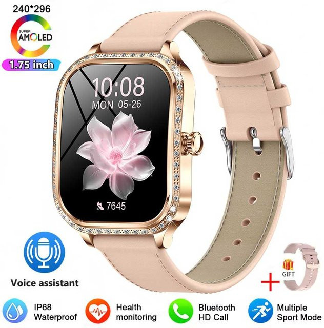 Lucky Start Smartwatch, GPS, Damen, Schwarz, Roségold, Silikon - Bild 1