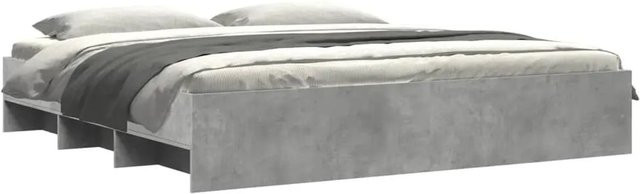 vidaXL Bettgestell aus Holzwerkstoff in Betongrau, B/T/H: 200 x 200 x 203 cm - Bild 1