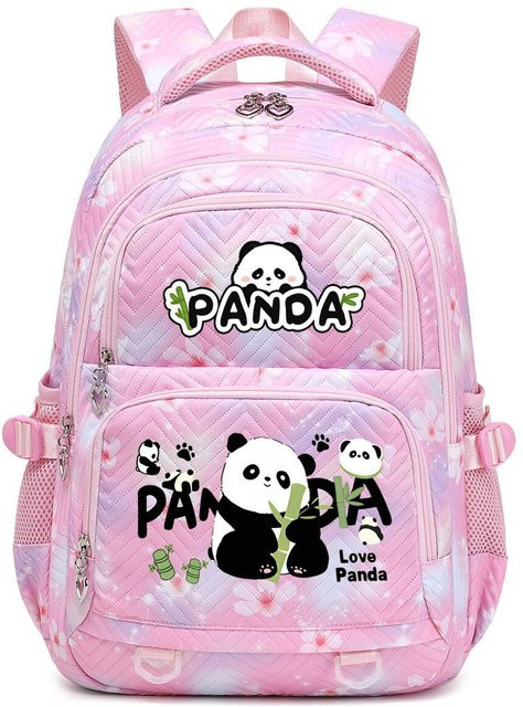 3-teiliges Schulrucksack-Set für Schüler in Pink aus Oxford-Stoff mit Schultasche, Schultergurt und Federmäppchen - Bild 1