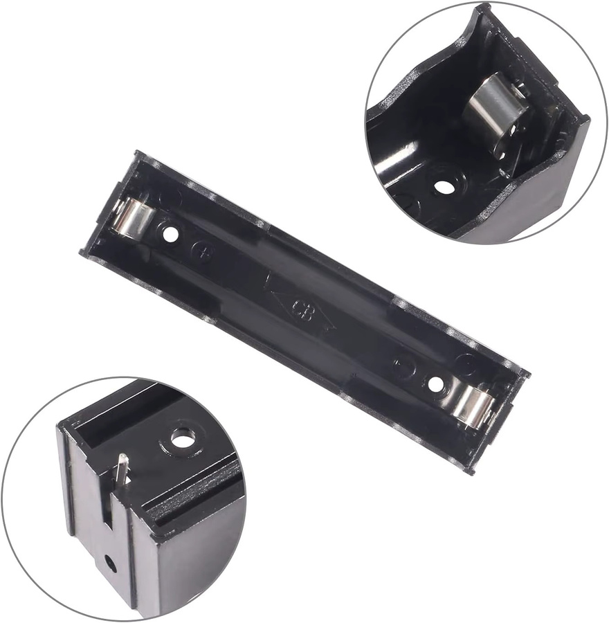 AOKIN 18650 Batteriegehäuse-Halter in Schwarz, DIY-Batterie-Aufbewahrungsbox für 3,7 V mit Stift zur parallelen Verbindung - Bild 2