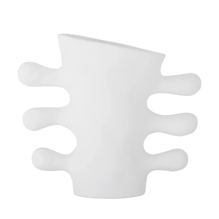 Bloomingville Keramikvase Pernilla in Weiß im skandinavischen Design, Höhe: 29,5 cm, Breite: 26,0 cm, Tiefe: 12,5 cm - Bild 1