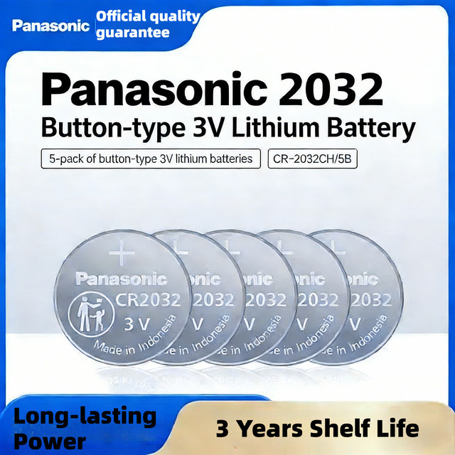Panasonic CR2032 3V Lithium-Knopfzellen in Silber für Uhren, Spielzeug und Fernbedienungen - Bild 1
