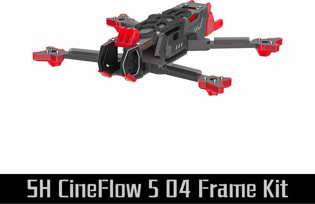 IFlight SH CineFlow 5 O4 Rahmen Kit 5 Zoll DeadCat in Schwarz mit 222 mm Radstand und 5 mm Armen für O4 Air Unit RC FPV Drohne - Bild 1