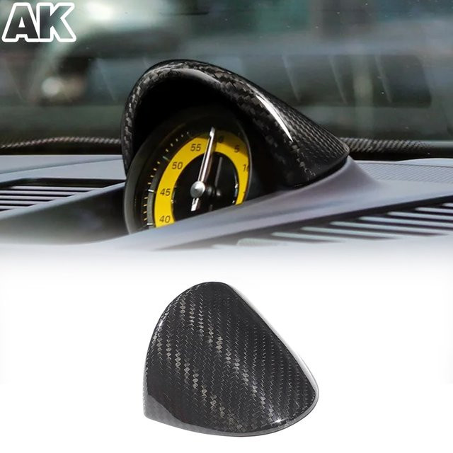 Metyoucar Carbon-Armaturenbrett-Abdeckung für Porsche 911 992 (2019-2026) in Schwarz mit Tachometer, Stoppuhr, Kompass und Uhr - Bild 1