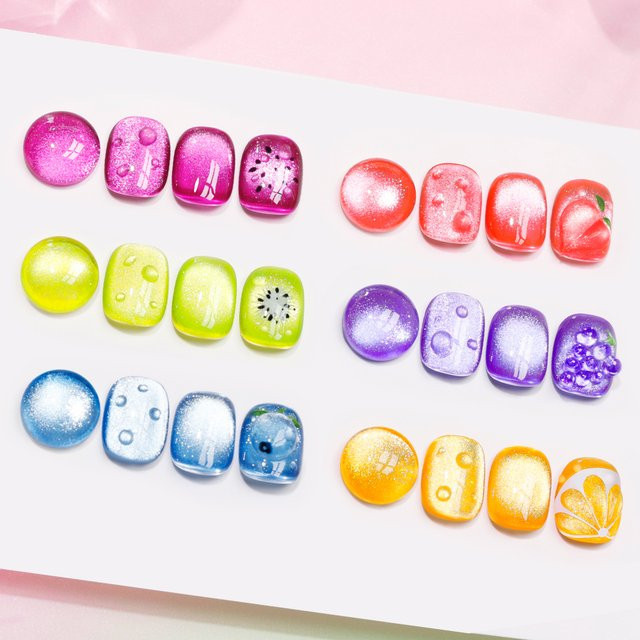 GELLEN Fruit Collection Cat Eye Gel Nagellack-Set, 6-teilig, schimmernd - Bild 1