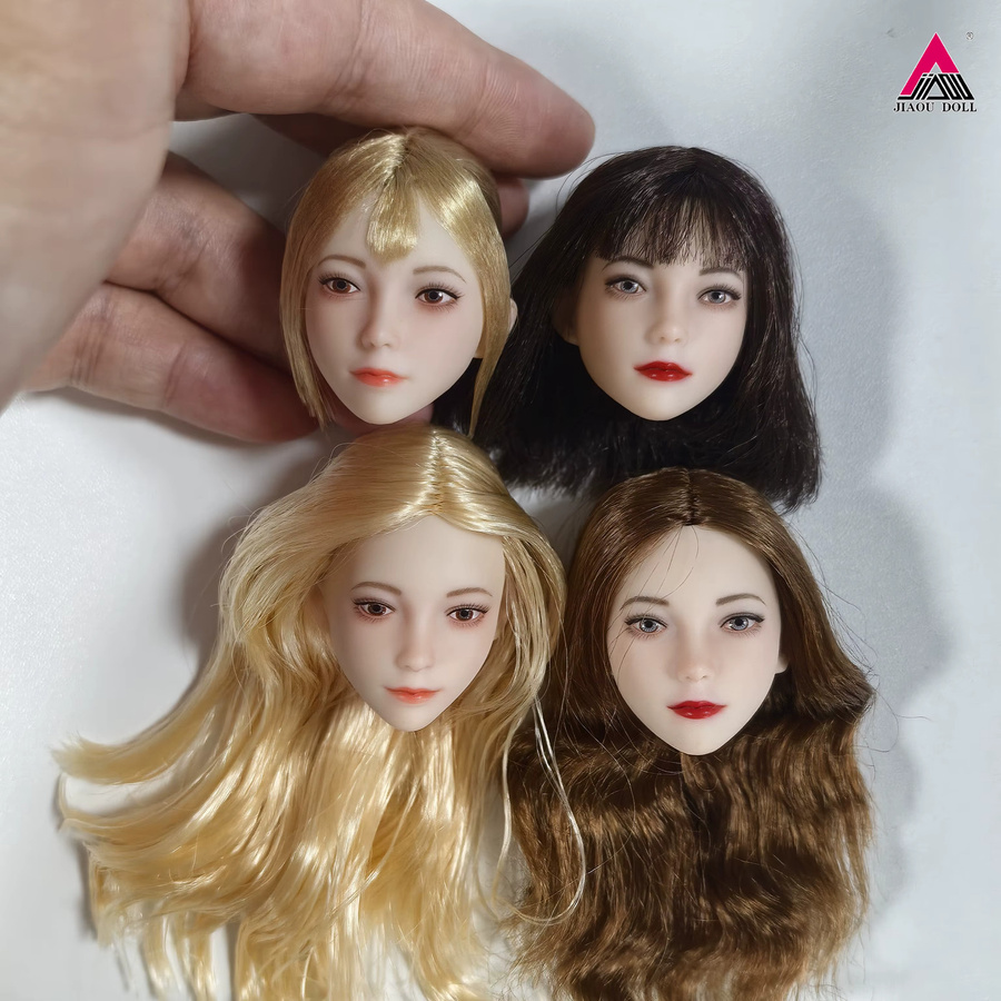 JIAOU DOLL Schönheits-Mädchenkopfskulptur, 1/6 Maßstab, mit langen Haaren und Make-up, Zubehör - Bild 2