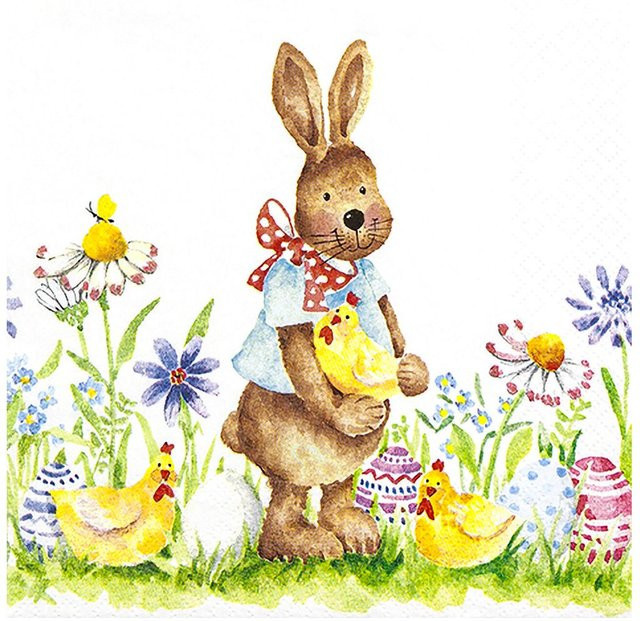Serviette Osterhase Max von HOME FASHION für Ostern und Frühling, B/B: 33,0 x 33,0 cm - Bild 1