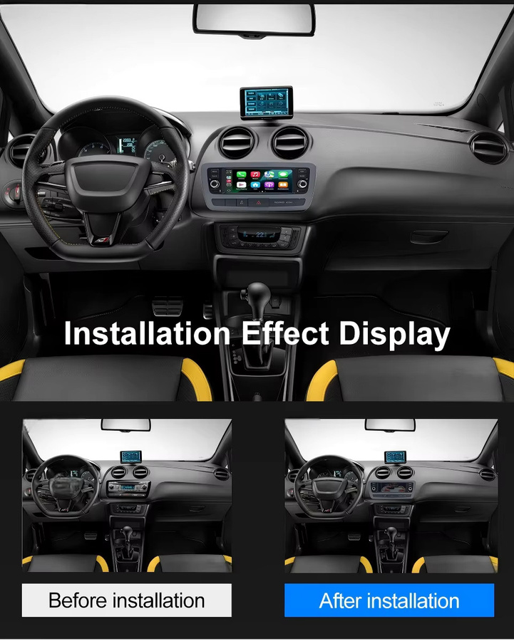 Hangmanjia Android 13 Autoradio für SEAT Ibiza 6J IV 4 2012-2015 mit GPS, Wireless Carplay und Auto DSP in Schwarz - Bild 2