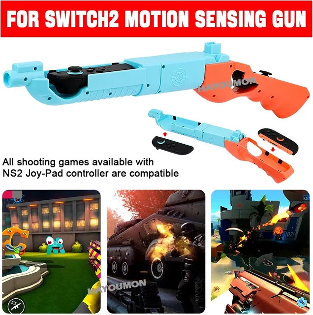 HeroAngel Pistolenform Controller-Griff für Nintendo Switch Zubehör in Grün und Lila - Bild 1