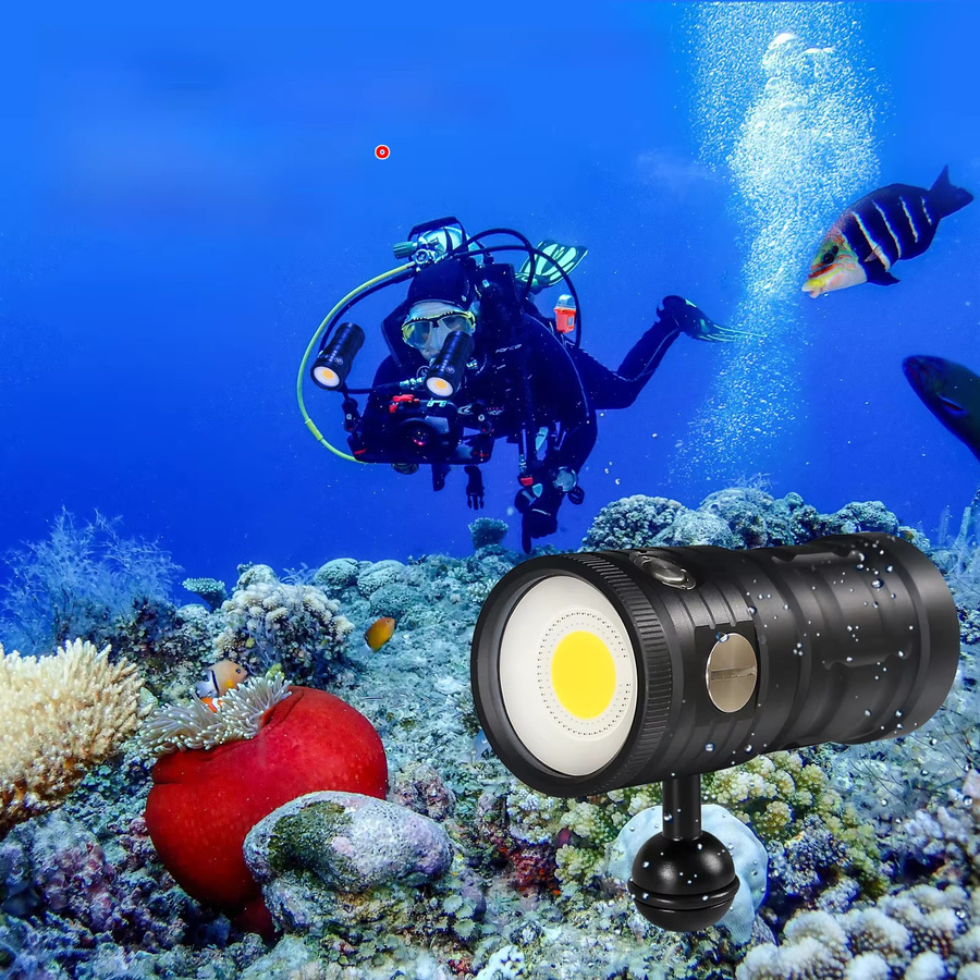 LetonPower Tauchlampe COB mit 18000 Lumen, wasserdichte LED-Unterwasser-Taschenlampe und Videoleuchte, Schwarz - Bild 5