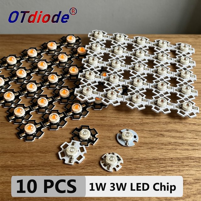 10 Stück LED-Chips auf Aluminium PCB mit 1W 3W 5W für DC 3,7V 5V 12V in Rot, Grün, Blau, Gelb und Multicolour - Bild 1