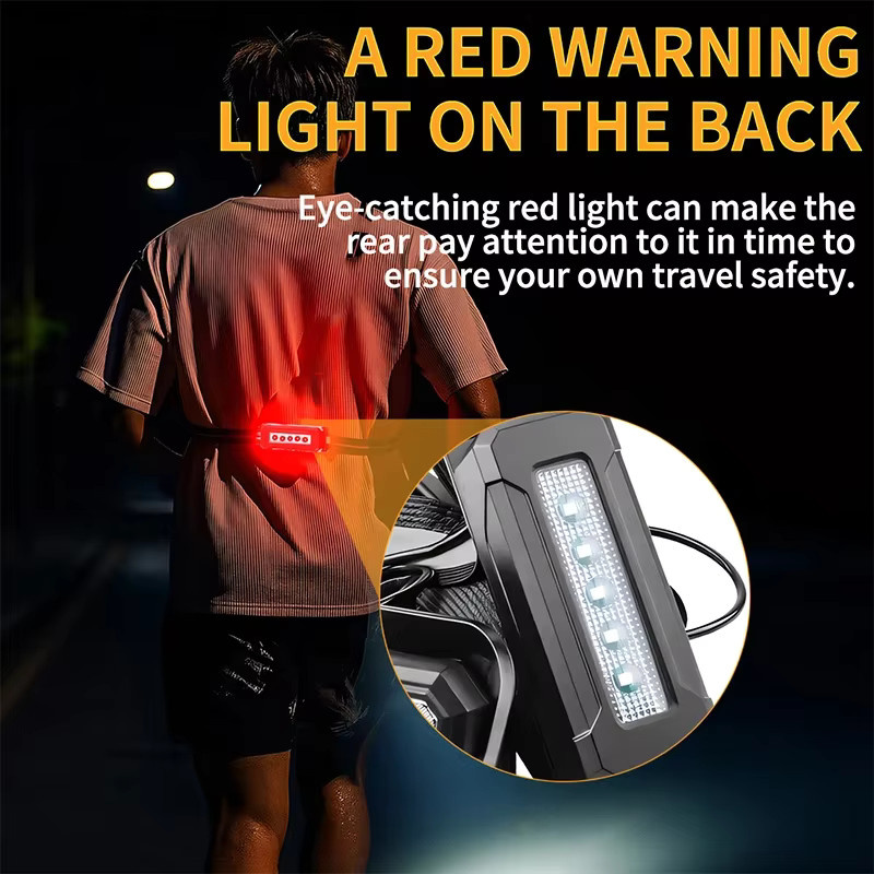 JIASHUAIXIN LED-Nachtlicht als tragbare Brustlampe für Outdoor-Sport, Radfahren und Reiten, USB wiederaufladbar mit eingebautem 18650-Akku - Bild 2