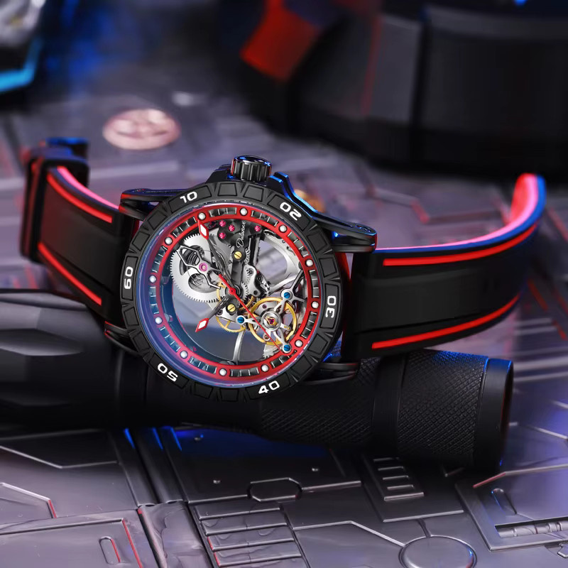 AILANG Armbanduhr Automatik, Edelstahl, Kautschuk, Schwarz, Herren - Bild 2