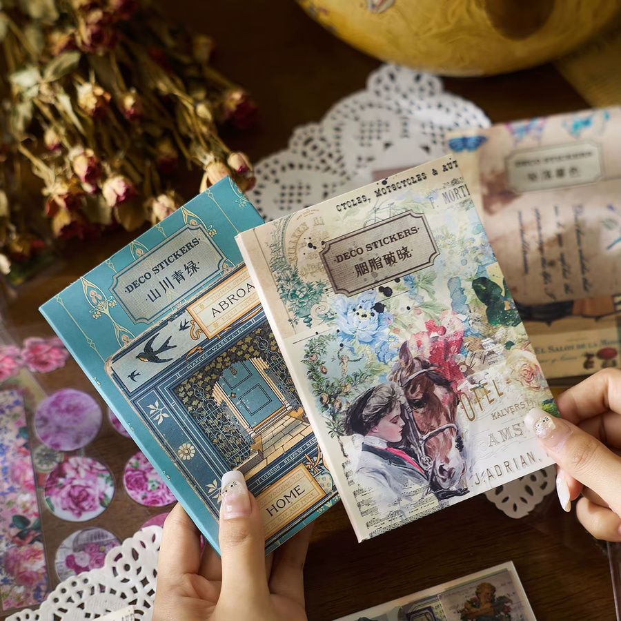 JIANQI Vintage Aufkleber Set mit 20 Blättern im süßen Mädchen-Design aus PET für Scrapbooking und Tagebuch in Multicolour - Bild 2