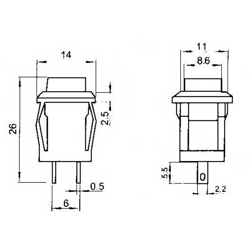6er-Set ELECAPITAL Quadratische Drucktaster DS-429 Momentary/Latching Schalter, Blau, 2A 250V/4A 125V AC - Bild 3