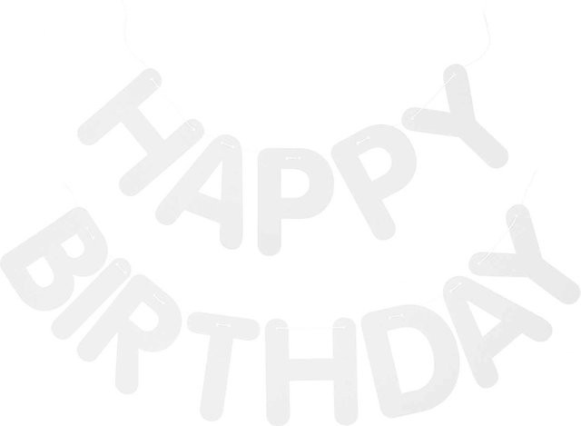 Rico Design Paper Poetry Happy Birthday Girlande aus Karton in Weiß, Länge: 5 m - Bild 1