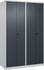 C+P PSA Doppel-Spind Classic PLUS mit 4 Abteilen, Grau und Anthrazit, B/H/T: 120 x 185 x 50 cm - Bild 1