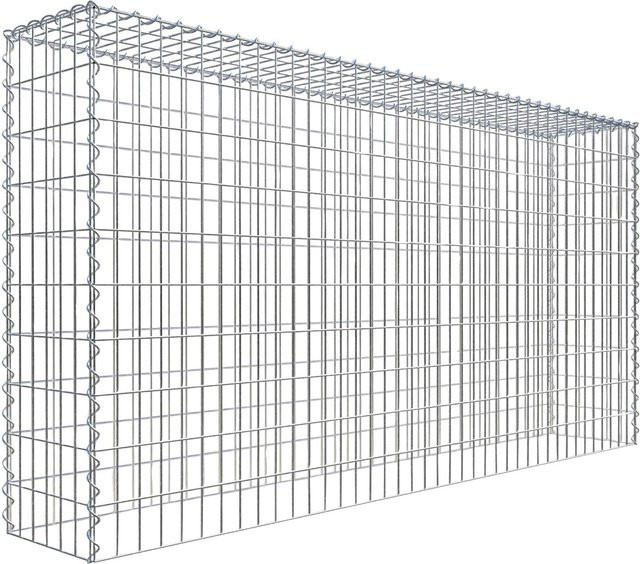 Gabiona Gabione-Anbaukorb Typ 3 aus Stahl in Silbergrau, B/T/H: 100 x 30 x 200 cm, Maschenweite 5 x 10 cm - Bild 1