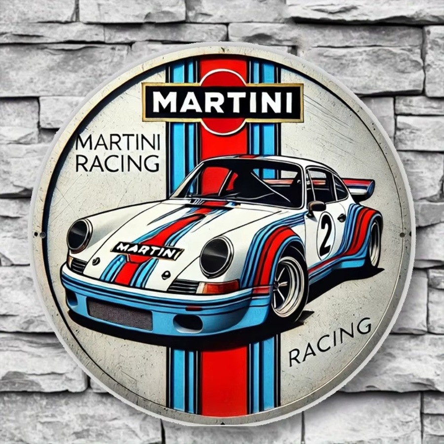 HELLOYOUNG Metallschild mit Martini-Rennmotiv als Wanddekor, B/H: 20 x 20 cm - Bild 5