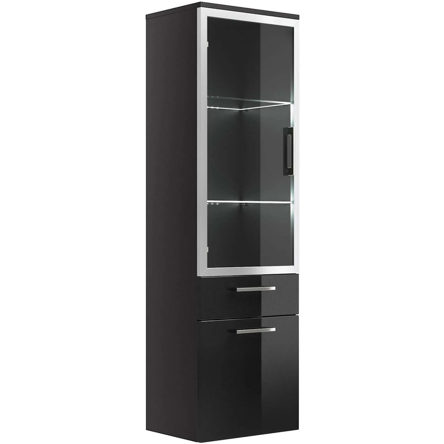 Posseik Bad-Hochschrank Rima in Anthrazit matt mit Soft-Close-Türen und internen Regalen, Breite: 40 cm, Höhe: 134,5 cm - Bild 2
