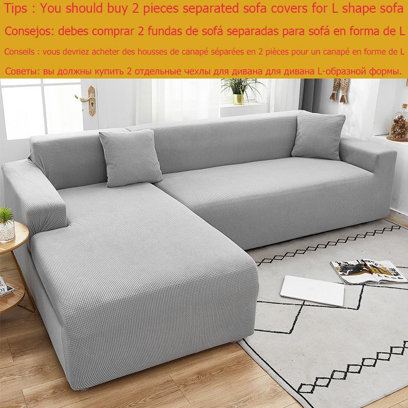 L-förmiger Jacquard-Sofabezug aus Polyester in See-Blau, elastischer Couchschutz für 1-Sitzer, Breite: 90-140 cm - Bild 1