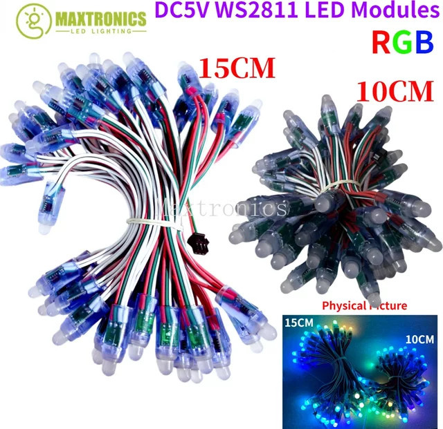 SAGE LU MEI WS2811 IC LED Modul Set, 50 Stück, RGB Multicolour, IP68 Wasserdicht, DC5V LED Pixel String für dekorative Beleuchtung - Bild 1