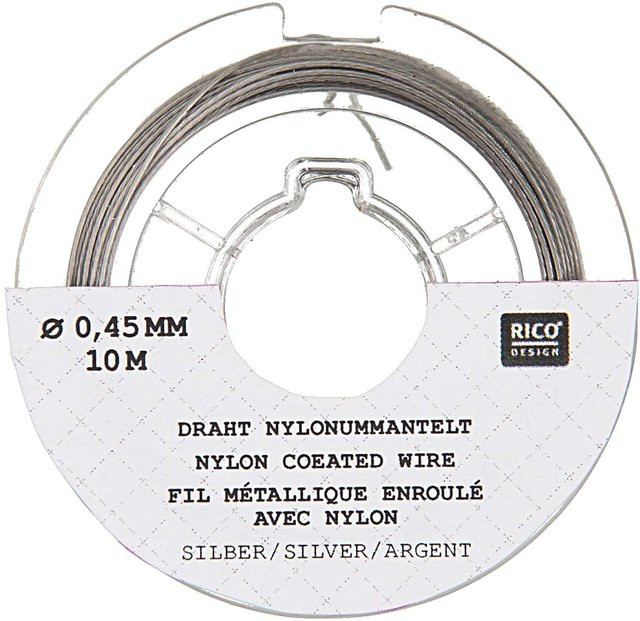 Rico Design Edelstahlseide, 0,45 mm, 10 m, silberfarbig, Unisex - Bild 1