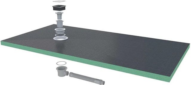 Duschparadies XPS Duschplatte in Grau, Rechteckige Duschwanne mit Ablaufgarnitur, B/T/H: 180 x 90 x 4 cm - Bild 1