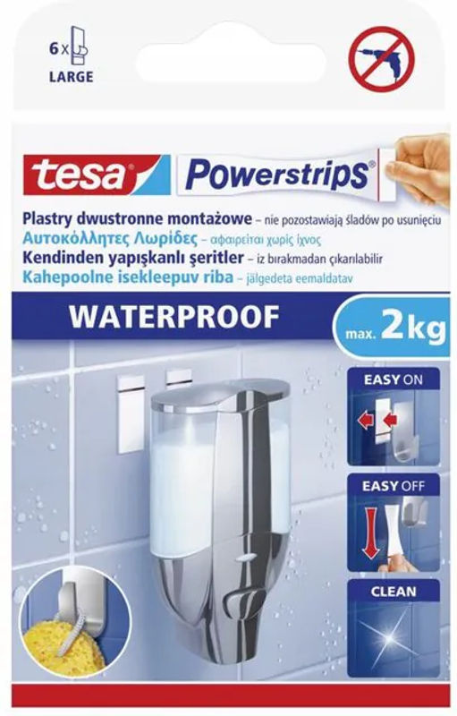 Tesa Powerstrips Doppelseitiger Klebestreifen Weiß 6 Stück - Bild 2