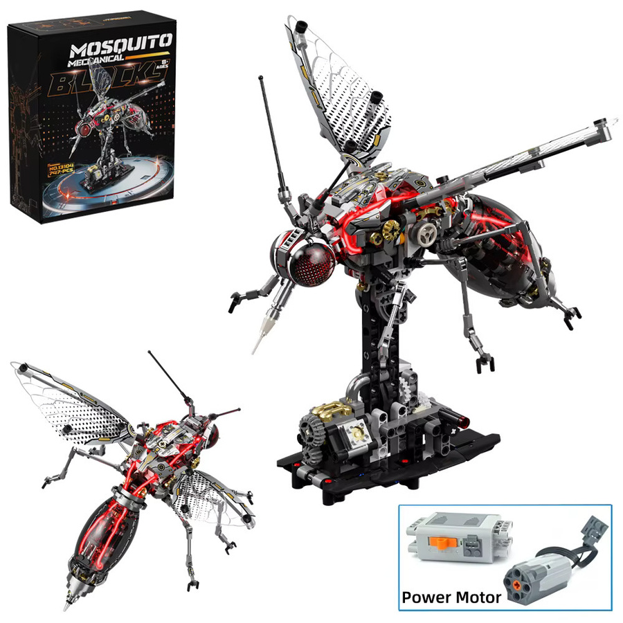HUATEC Cyberpunk-Insekten-Bausteine, mechanisches Mücken-Bausteinset, mit Licht, ab 14 Jahren - Bild 2