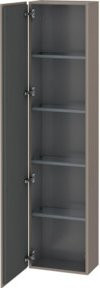 Duravit L-Cube Hochschrank in Basalt Matt mit Glastüren, B/T/H: 40 x 24,3 x 176 cm, Tür links - Bild 1