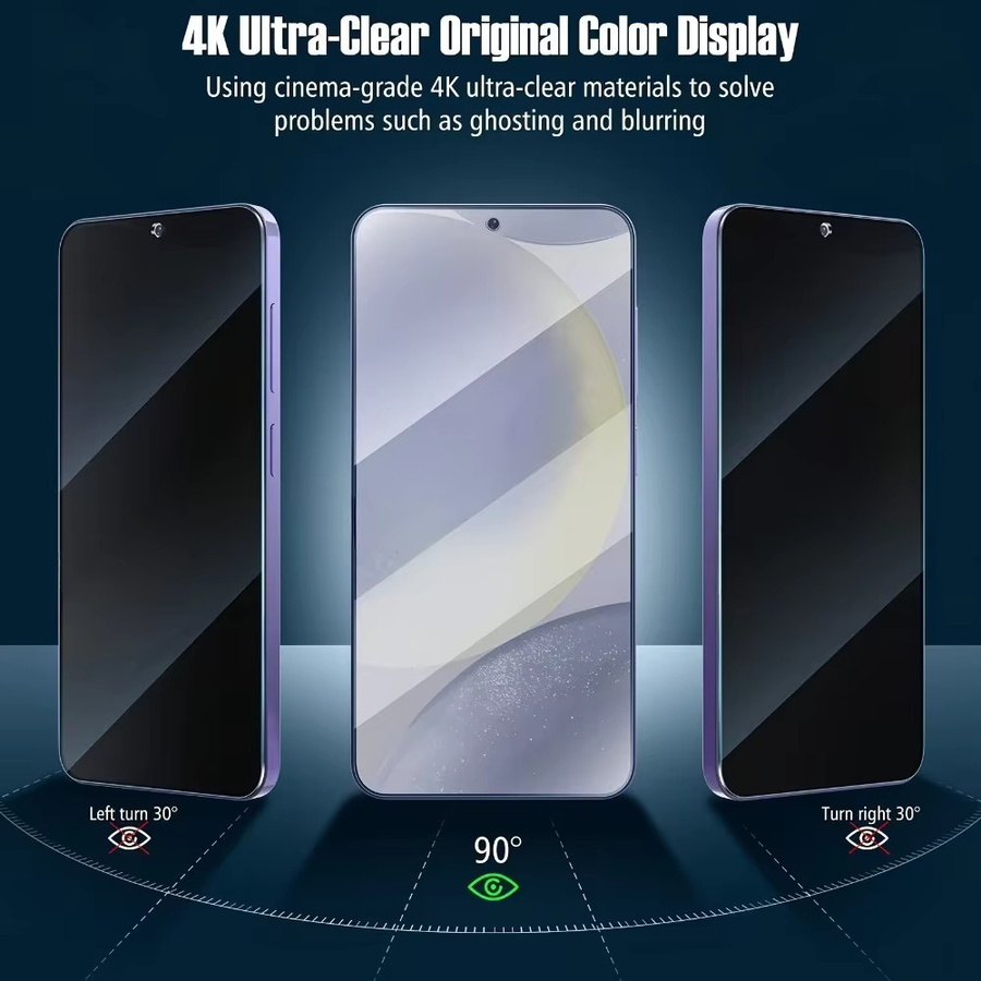 3er-Pack DIXSG Sichtschutzfolie aus gehärtetem Glas für Samsung Galaxy S25 Ultra S24 S23 S22 S21 Plus FE, transparent, Anti-Kratz-Displayschutz - Bild 2