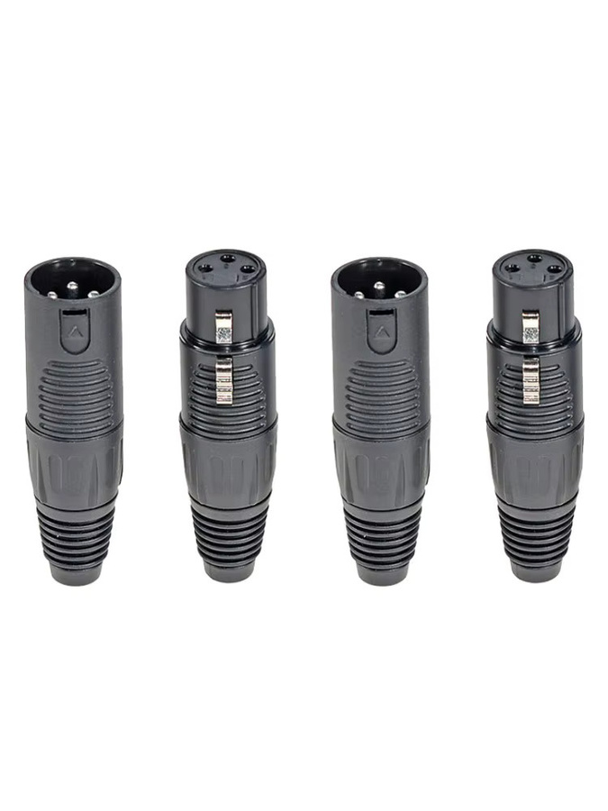 FRHY 4er-Set XLR 3-Pin Stecker und Buchsen in Schwarz für Mikrofon-Audio-Kabel in Pro-Grade High-Fidelity Qualität - Bild 4