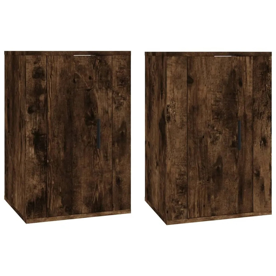 vidaXL TV-Wandschränke im 2er-Set, Räuchereiche, klassisches Design, B: 40 cm, T: 34,5 cm, H: 60 cm - Bild 2