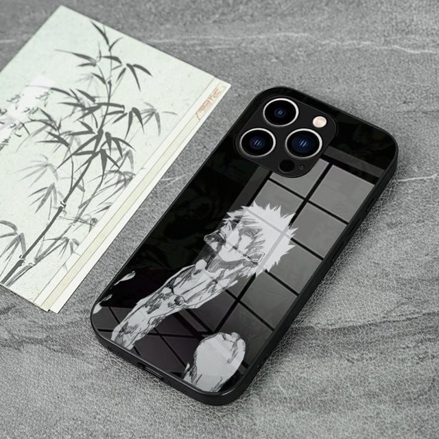 Anime Bleach Kurosaki Ichigo Glas-Handyhülle für iPhone und Galaxy in Schwarz - Bild 1
