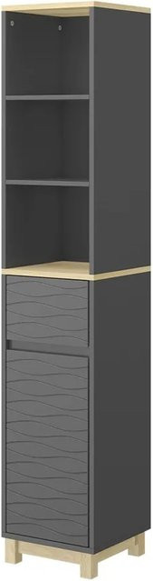 Vicco Badezimmermöbel Livia Anthrazit mit Schubladen und Regalfächern B: 30 cm, H: 151,5 cm - Bild 1