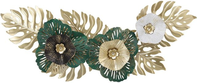 CosyHome Metall Wanddeko Floral mit 3D Wandskulptur im minimalistischen Nordeuropa Stil - Bild 1