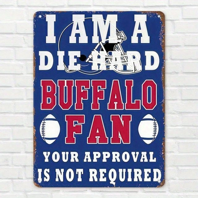 Buffalo Bills Metallschild CIFBUY Blau Rechteckiges Wandschild für Man Cave und Büro - Bild 1