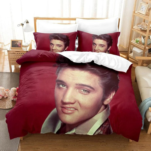 Elvis Presley 3D Bettwäsche-Set aus Mikrofaser mit Bettbezug und Kissenbezügen, B/H: 135 x 200 cm - Bild 1