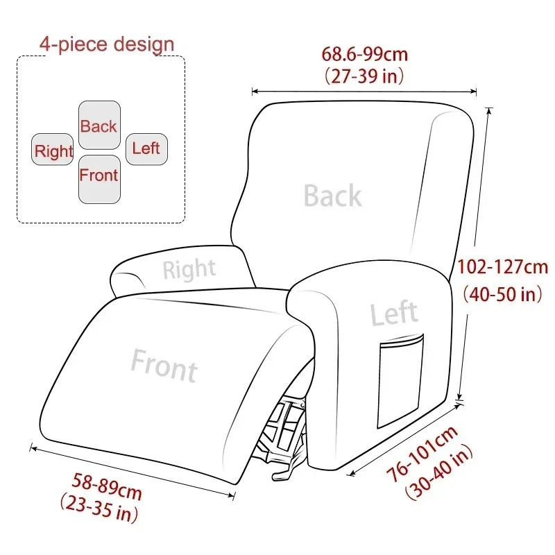 Rutschfester 3-Sitzer Relaxsofa-Bezug von Household supplies MH aus elastischem Strickgewebe für Liegesessel und Couch - Bild 2