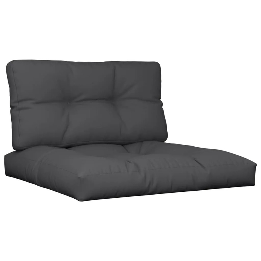 vidaXL Palettenkissen 2-teiliges Set aus wasserabweisendem Polyester in Schwarz - Bild 2