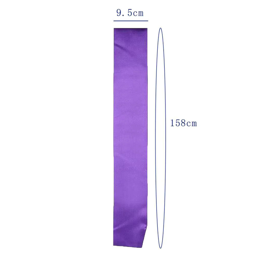 Einfarbige Brautschärpe in Blau als Textil-Schultergurt für deine Hochzeit oder Preisverleihung - Bild 3