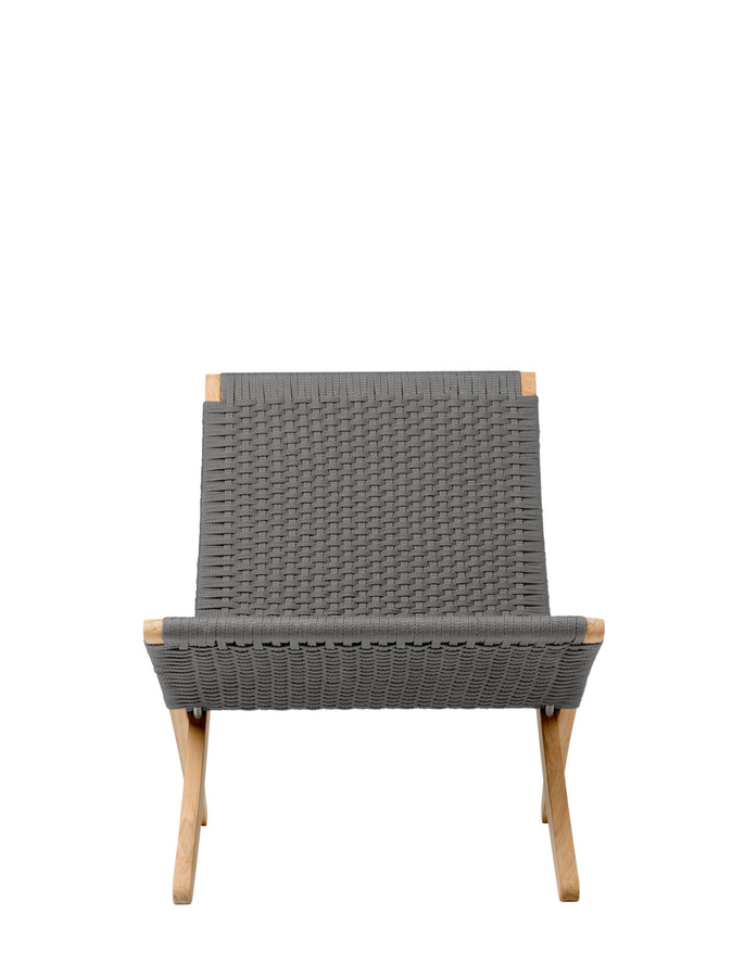 Carl Hansen & Søn MG501 Cuba Outdoor Chair aus Teakholz mit grauem Flachseil - Bild 2