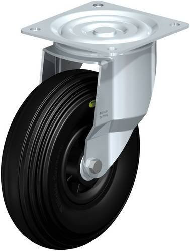 Blickle L-VWPP 260K Lenkrolle aus Stahl und Kunststoff, Durchmesser: 26 cm, Tragfähigkeit: 200 kg, galvanisiert, schwarz/mehrfarbig - Bild 1