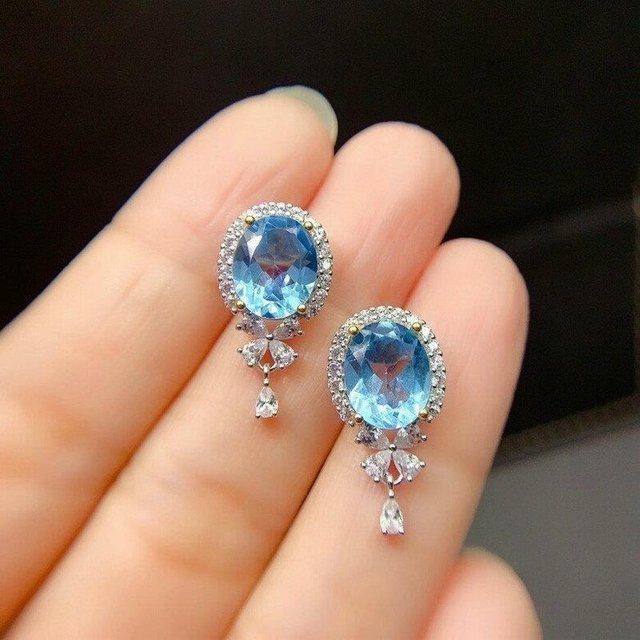 YIRAN Jewelry Ohrringe, Schmetterling, Saphir, Zirkonia, Kupfer, Damen - Bild 1