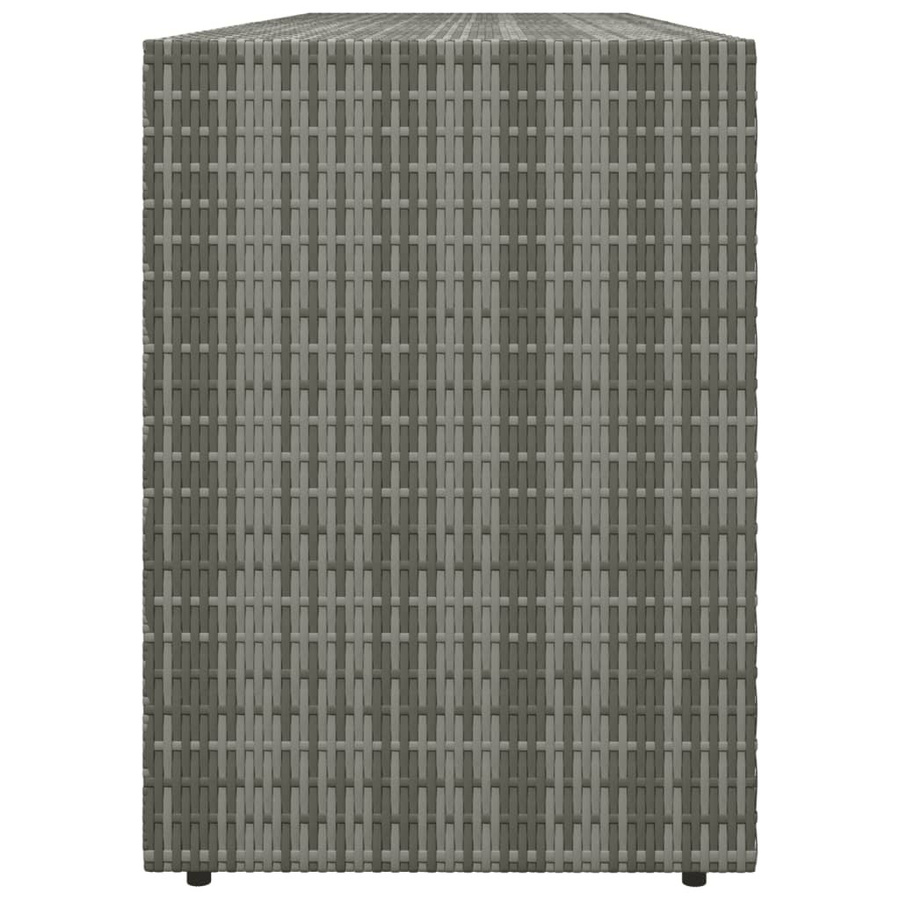 vidaXL Gartenschrank aus Poly Rattan in Grau mit Akazienholz-Elementen, Höhe: 198 cm, Breite: 80 cm, Tiefe: 55,5 cm - Bild 4