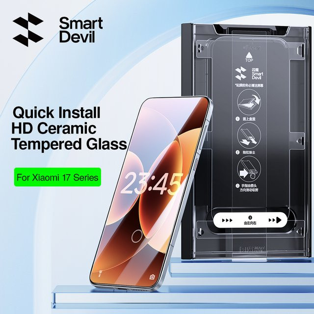 SmartDevil Staubfreier Displayschutz für Xiaomi 17 Pro Max und POCO X8 Pro Max HD Panzerglasfolie Transparent - Bild 1