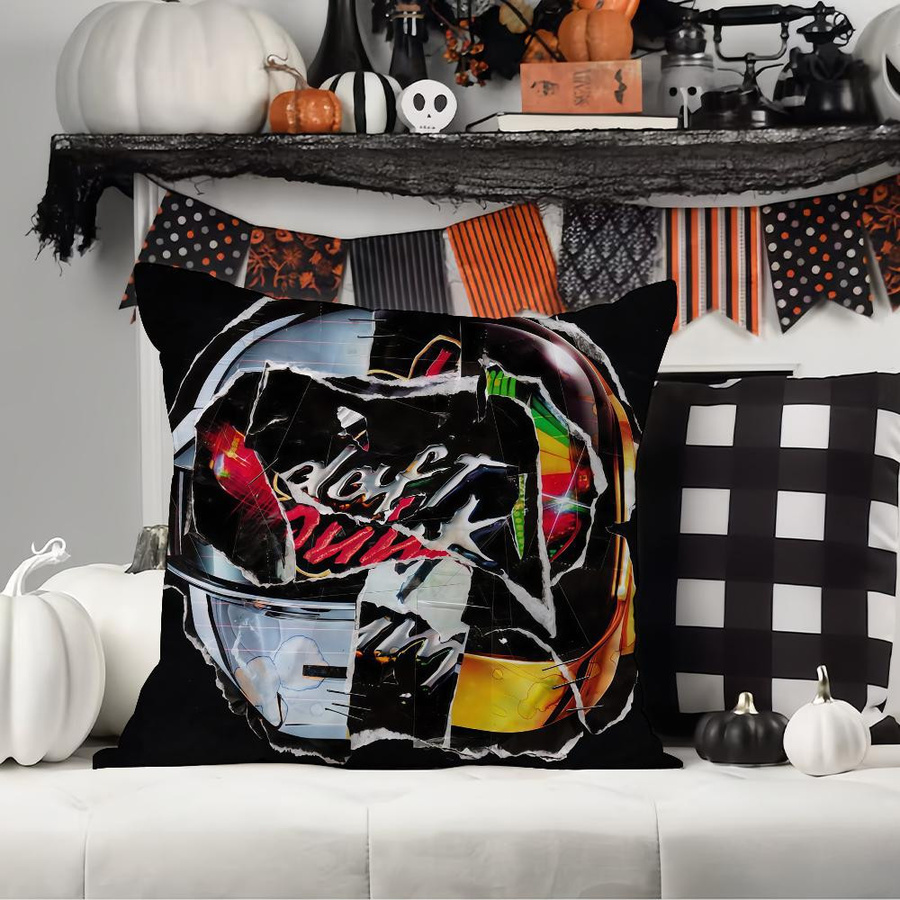 Dekorativer Kissenbezug Rock Band Design aus Peach Skin für Sofa, Auto oder Schlafzimmer, B/H: 18 x 18 cm - Bild 3