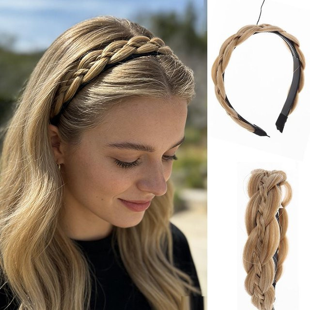 Chose One Stirnband, geflochten, beige, Damen - Bild 1