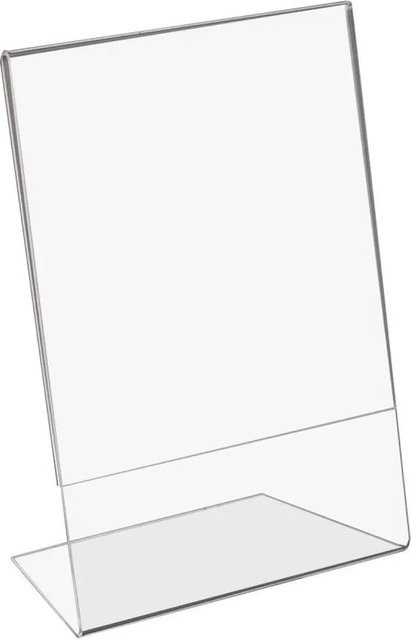 HMF 46953 Acryl Tischaufsteller Schräg für DIN A5 in Hoch- und Querformat, transparent - Bild 1